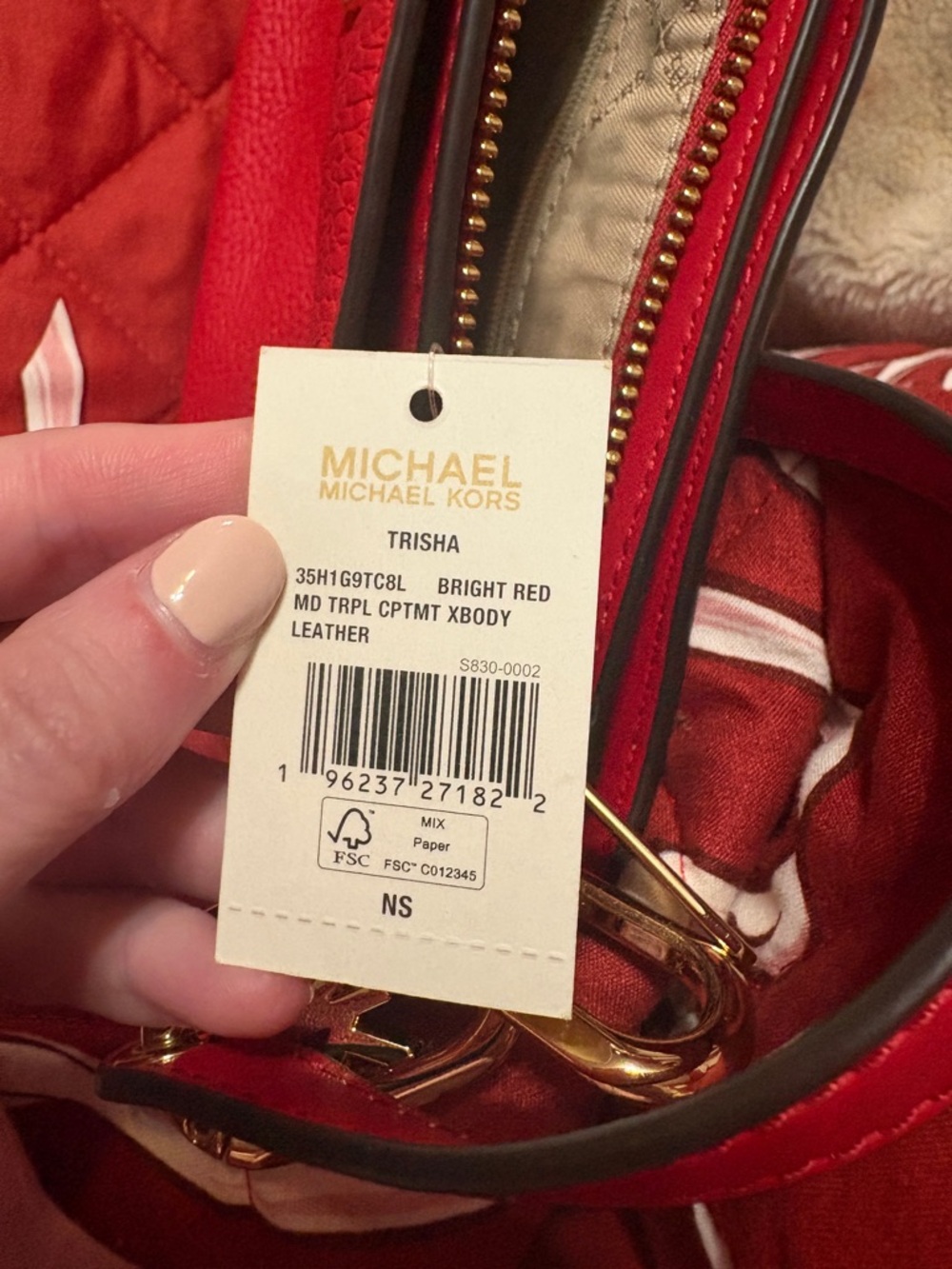 Michael Kors Bright Red Trisha with Gold Hardware - Picture 2 of 4